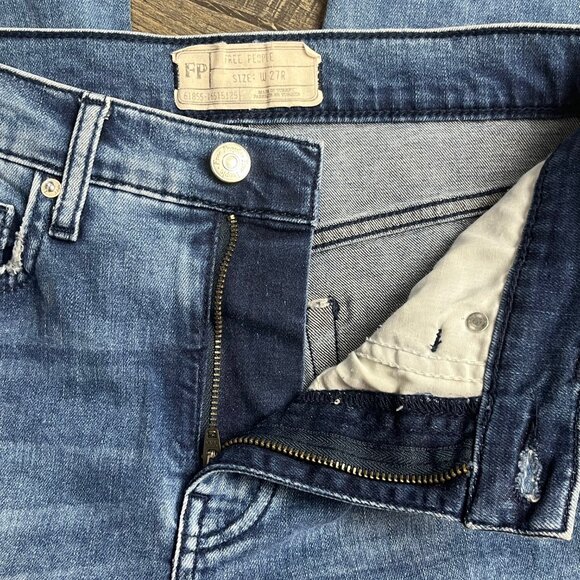 Free People Skinny Blue Jeans Pants Denim ((size W 27R)) - Picture 6 of 8